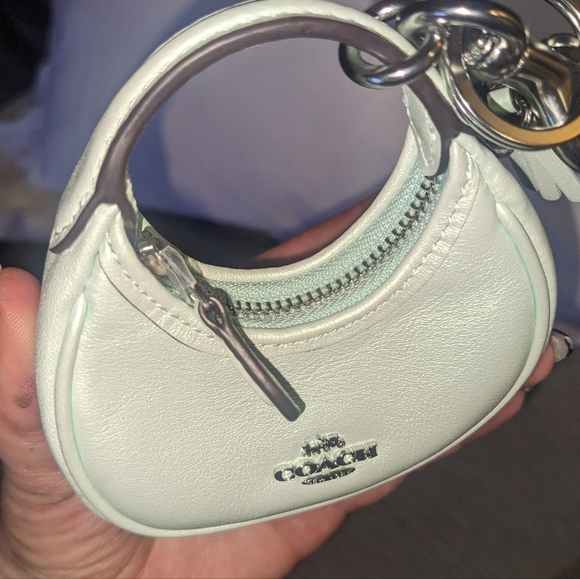 SOLD!!!! Coach Purse Bag Charm Mini Carmen Bag in Pearlilized Smooth Mint - Picture 4 of 13